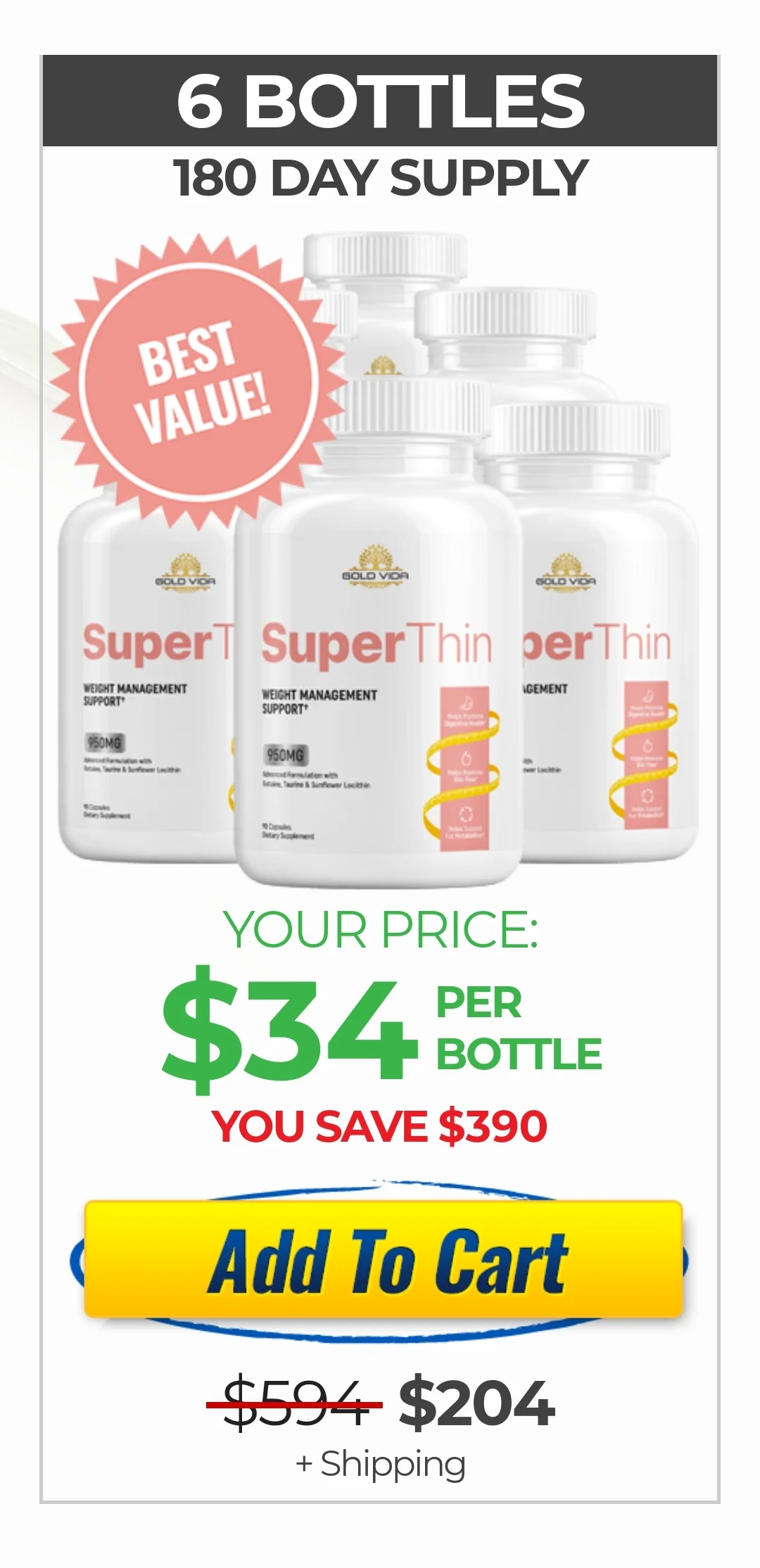 SuperThin™ 6 bottles pricing